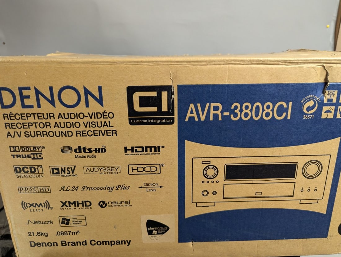 Denon AVR-3808CI A/V Surround Receiver with Remote Controls & Original Box - 6