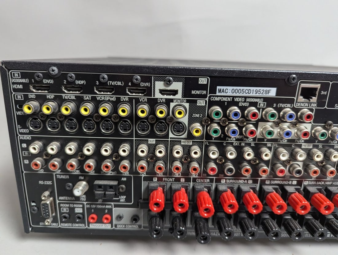 Denon AVR-3808CI A/V Surround Receiver with Remote Controls & Original Box - 8