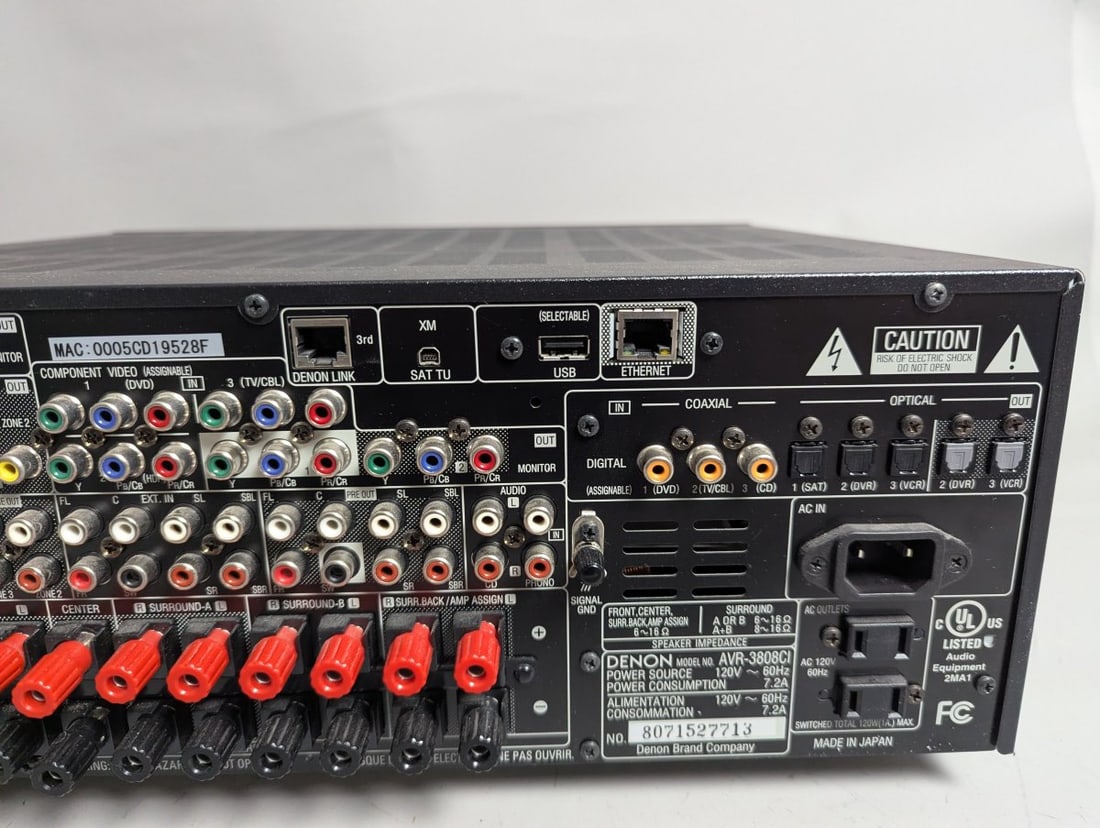 Denon AVR-3808CI A/V Surround Receiver with Remote Controls & Original Box - 9