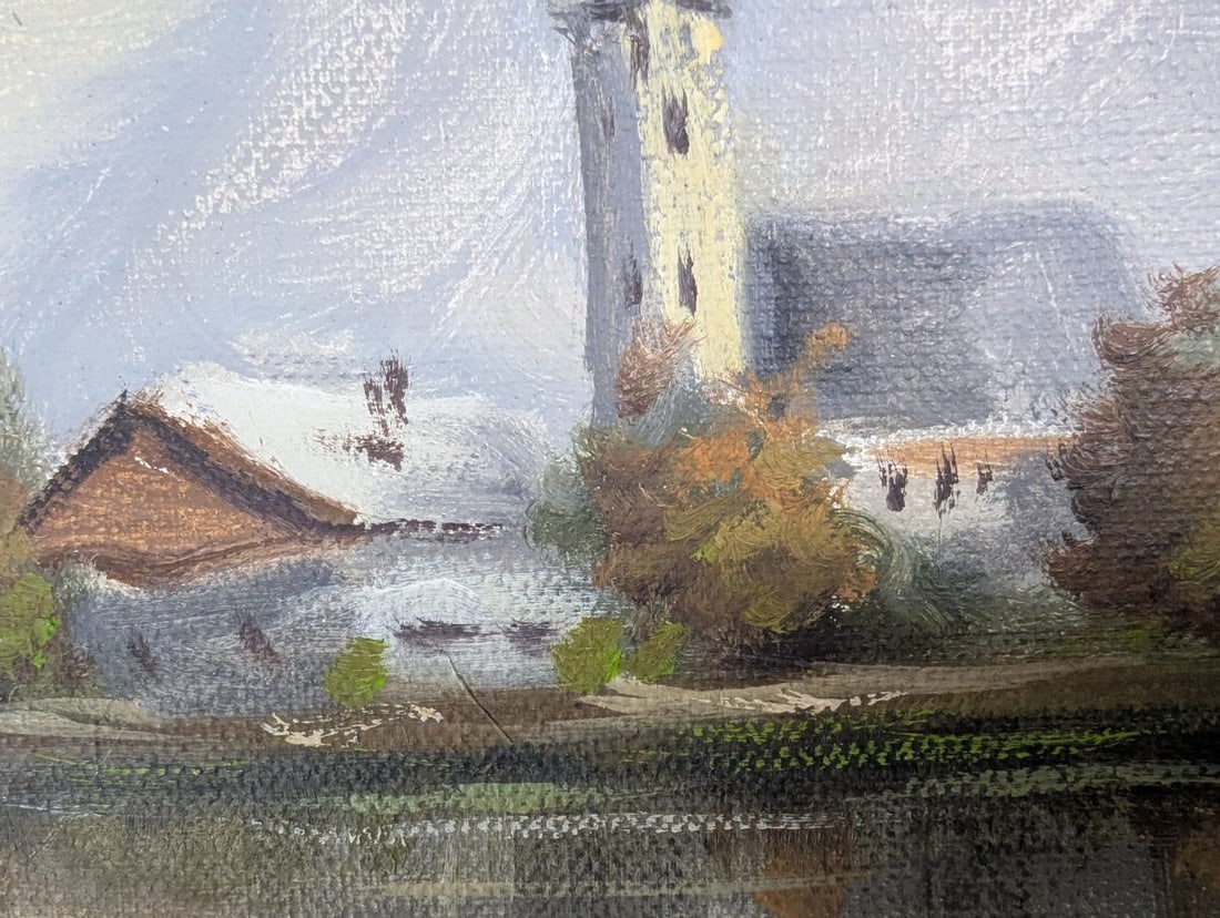 Seidler Oil on Canvas Alpine Landscape Painting Scenic Mountain Lake Art 32 x 24 - 11