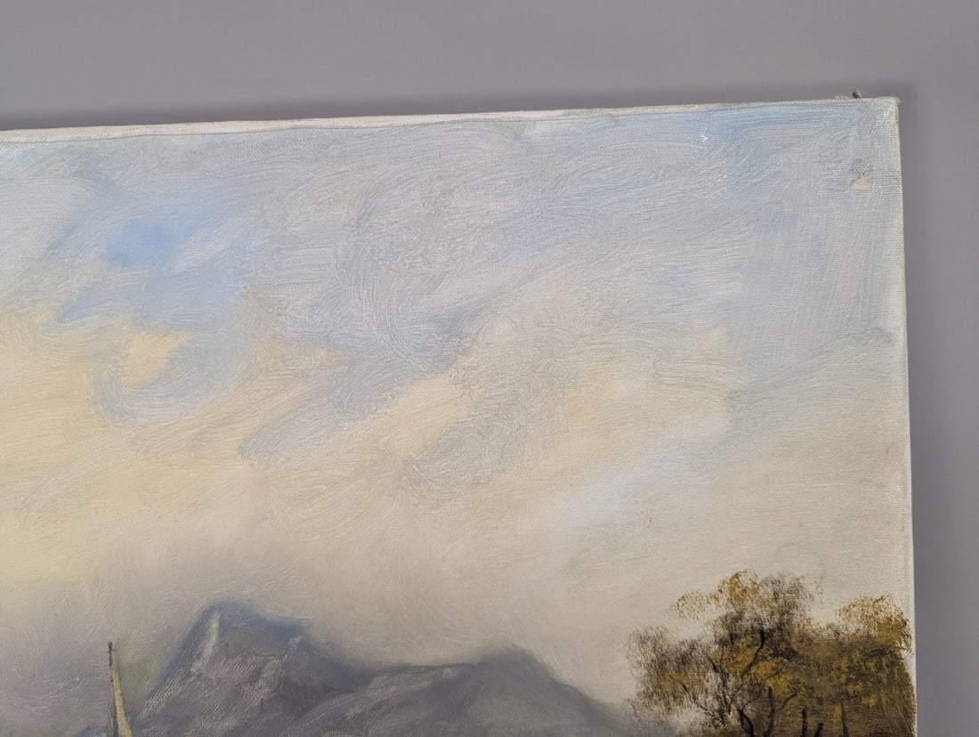 Seidler Oil on Canvas Alpine Landscape Painting Scenic Mountain Lake Art 32 x 24 - 3