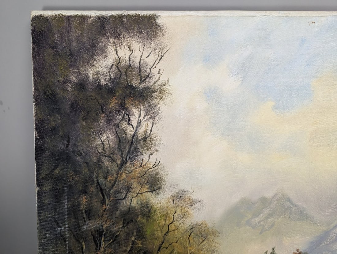 Seidler Oil on Canvas Alpine Landscape Painting Scenic Mountain Lake Art 32 x 24 - 4