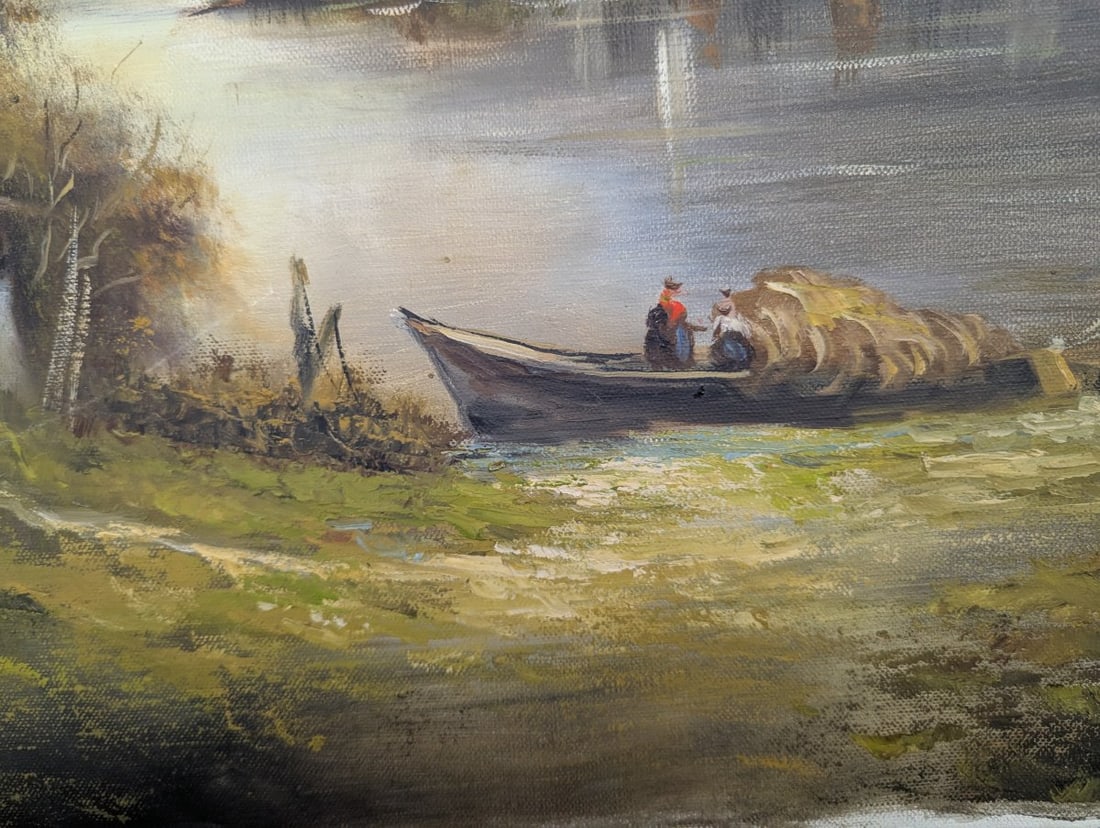 Seidler Oil on Canvas Alpine Landscape Painting Scenic Mountain Lake Art 32 x 24 - 9