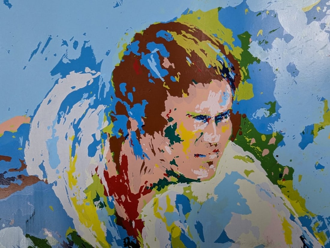 Tad Tanaba Tennis Player Serigraph Vibrant Colors Abstract Sports Art Unframed - 12