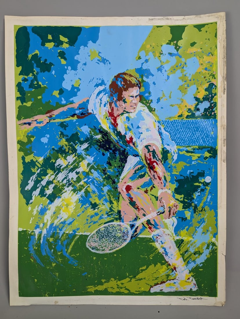 Tad Tanaba Tennis Player Serigraph Vibrant Colors Abstract Sports Art Unframed: **Important** Please read below description on how to avoid high shipping costs. Own a dynamic piece of sports art by Tadashi 'Tad' Tanaba with this 'Tennis Player' serigraph. Measuring 18 x 24, this
