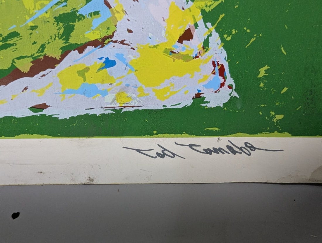 Tad Tanaba Tennis Player Serigraph Vibrant Colors Abstract Sports Art Unframed - 8