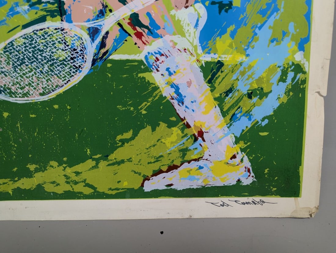 Tad Tanaba Tennis Player Serigraph Vibrant Colors Abstract Sports Art Unframed - 9