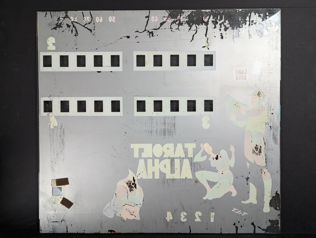 Gottlieb Target Alpha Pinball Machine Backglass by Gordon Morison Vintage Art 1976 - 9
