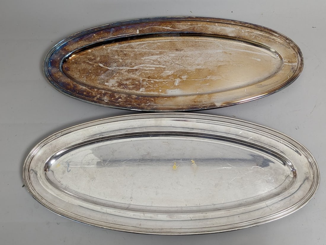 Sambonet Silverplate Hotelware Serving Platters From Conrad Hilton Chicago Pair (1 of 9)