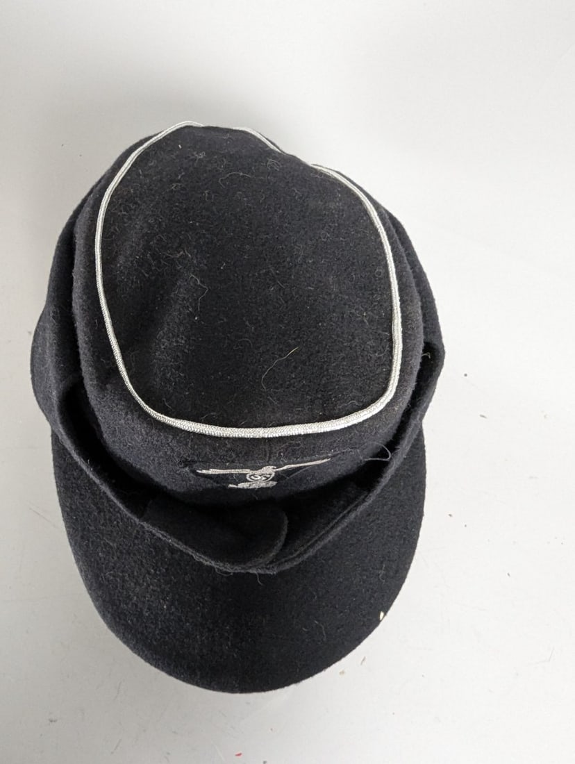German WWII SS Panzer Officer M43 Field Cap EinheitsfeldmÃ¼tze Rare Militaria Collectible - 3