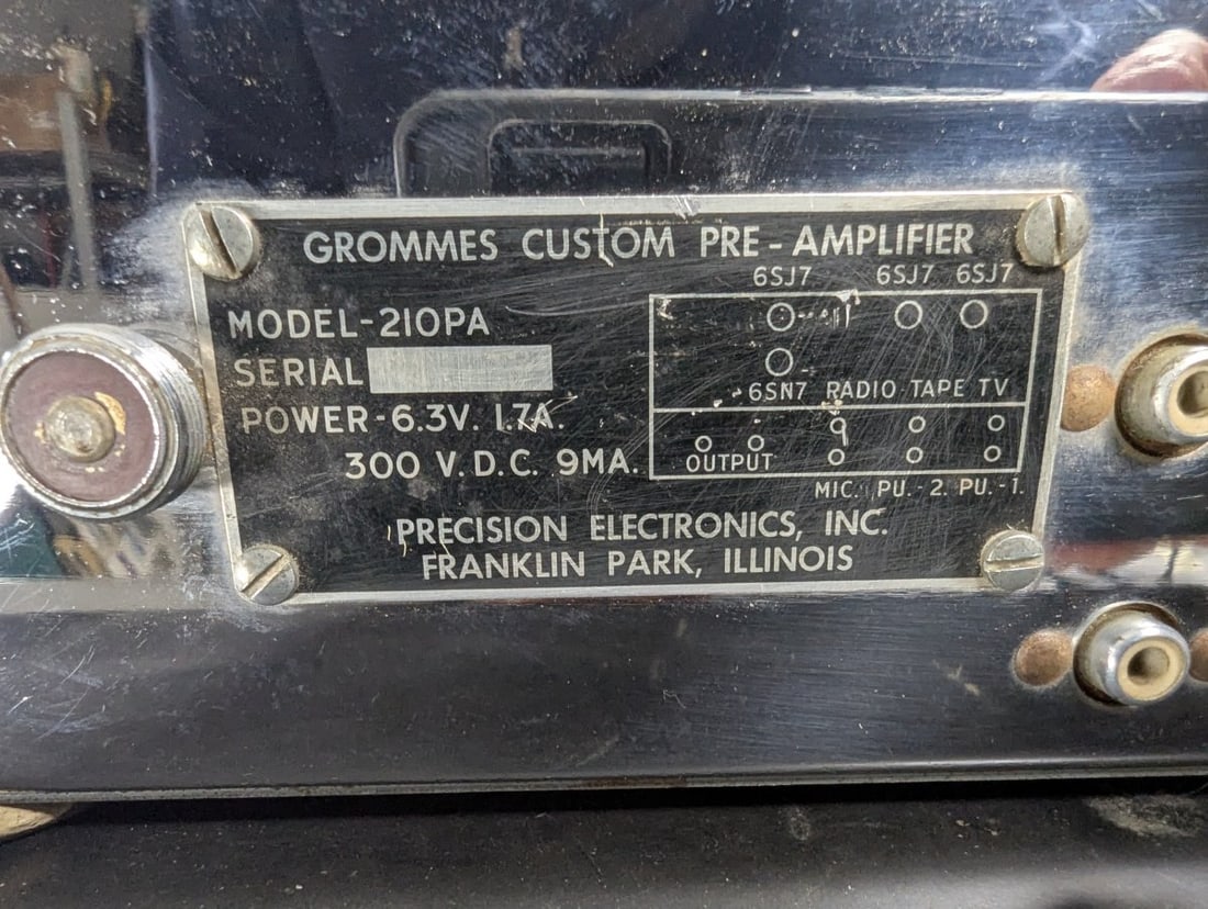 Vintage Grommes Tube Audio Set Pre-Amplifier Power Amplifier Tuner Hi-Fi System - 13