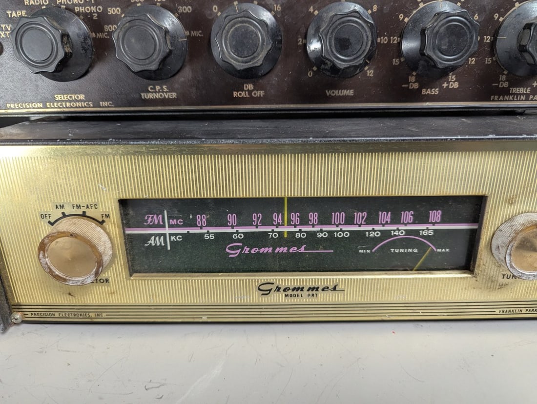 Vintage Grommes Tube Audio Set Pre-Amplifier Power Amplifier Tuner Hi-Fi System - 5