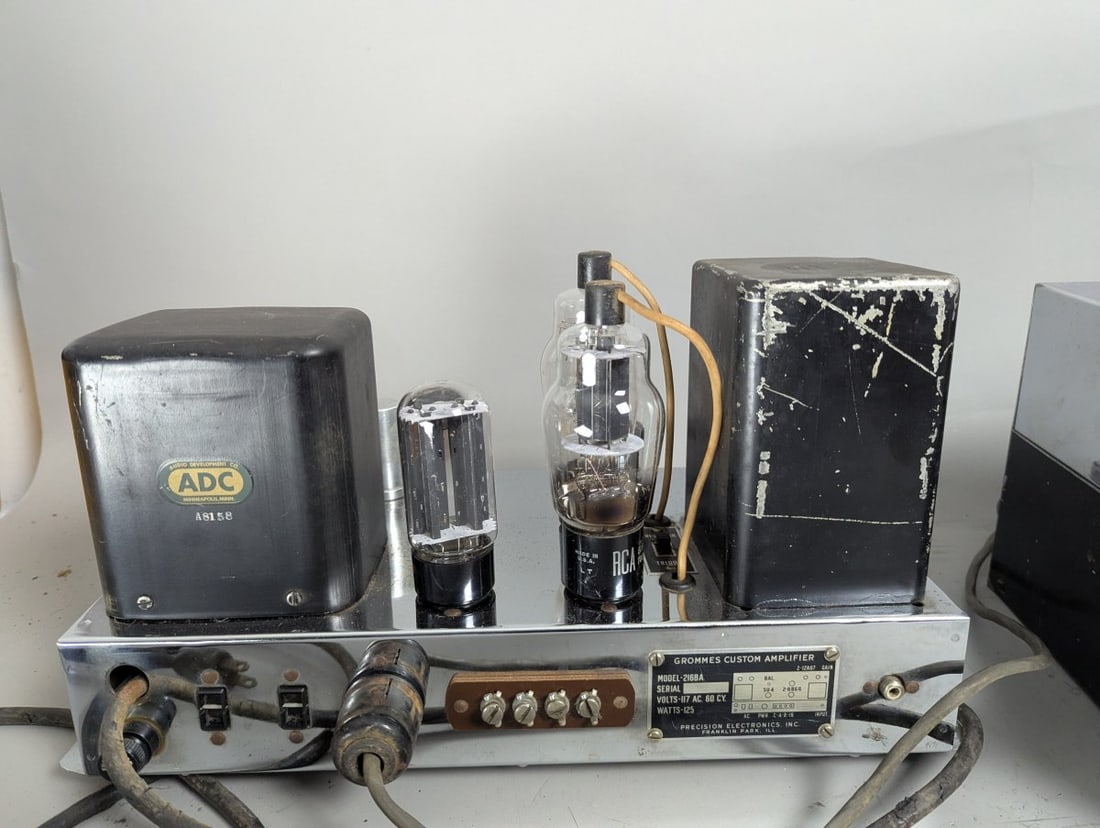 Vintage Grommes Tube Audio Set Pre-Amplifier Power Amplifier Tuner Hi-Fi System - 9