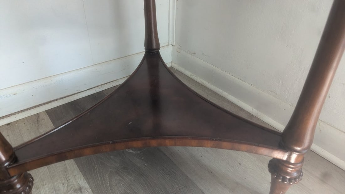 Maitland-Smith Neoclassical Style Marble Top Gallery Table with Brass Accents - 3