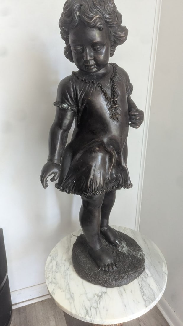 Theodore Alexander Jackie Girl Solid Bronze Statue 36 high Decorative Art - 3