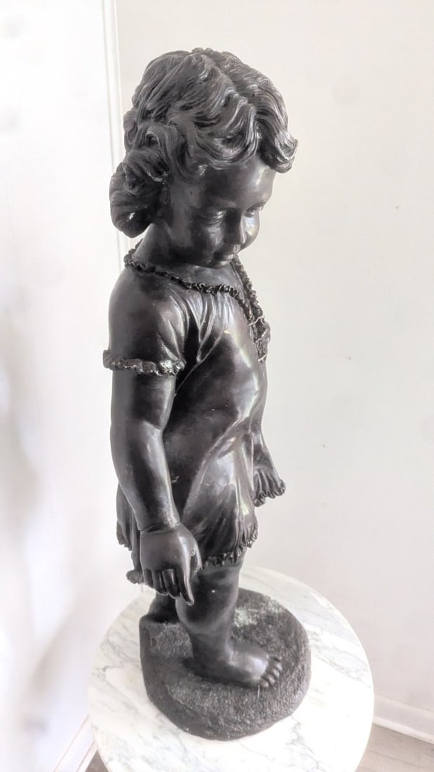 Theodore Alexander Jackie Girl Solid Bronze Statue 36 high Decorative Art - 4