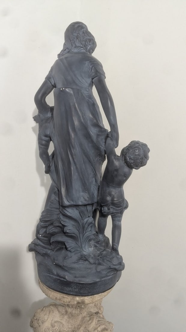 Vintage 1978 Continental Studios Mother and Children Decorative Plaster Statue - 12