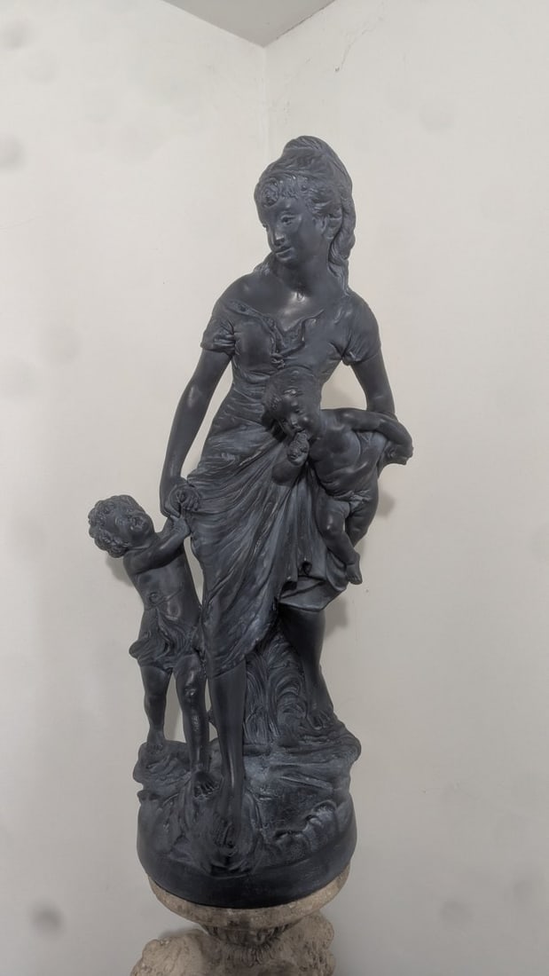 Vintage 1978 Continental Studios Mother and Children Decorative Plaster Statue - 6