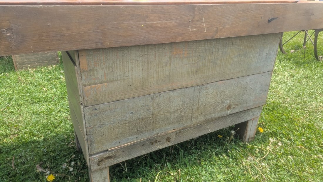 Vintage European-Style Woodworker's Workbench Rustic Industrial Craftsmanship - 8