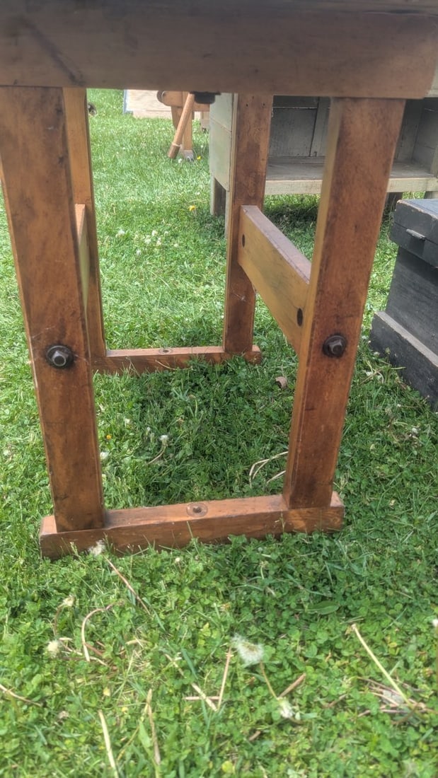 Vintage Woodworker's Workbench Rustic Style Ideal for Kitchen Island or Console Table - 5