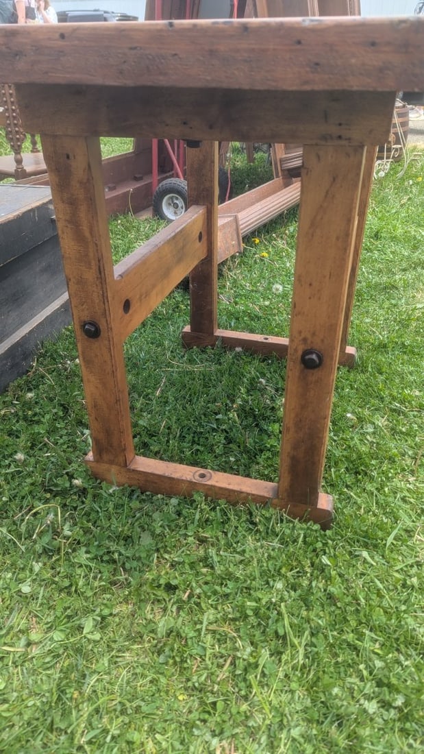 Vintage Woodworker's Workbench Rustic Style Ideal for Kitchen Island or Console Table - 6