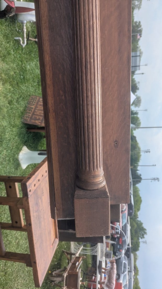 Antique American Quartersawn Oak Fireplace Mantel Architectural Salvage Statement Piece - 5