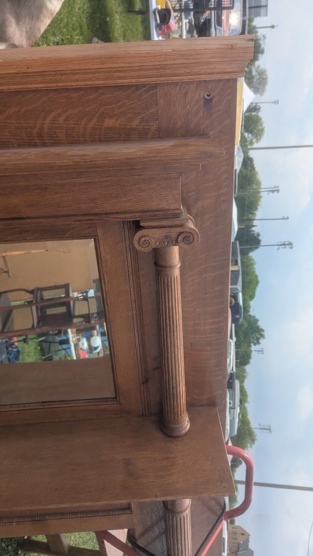 Antique American Quartersawn Oak Fireplace Mantel Architectural Salvage Statement Piece - 6