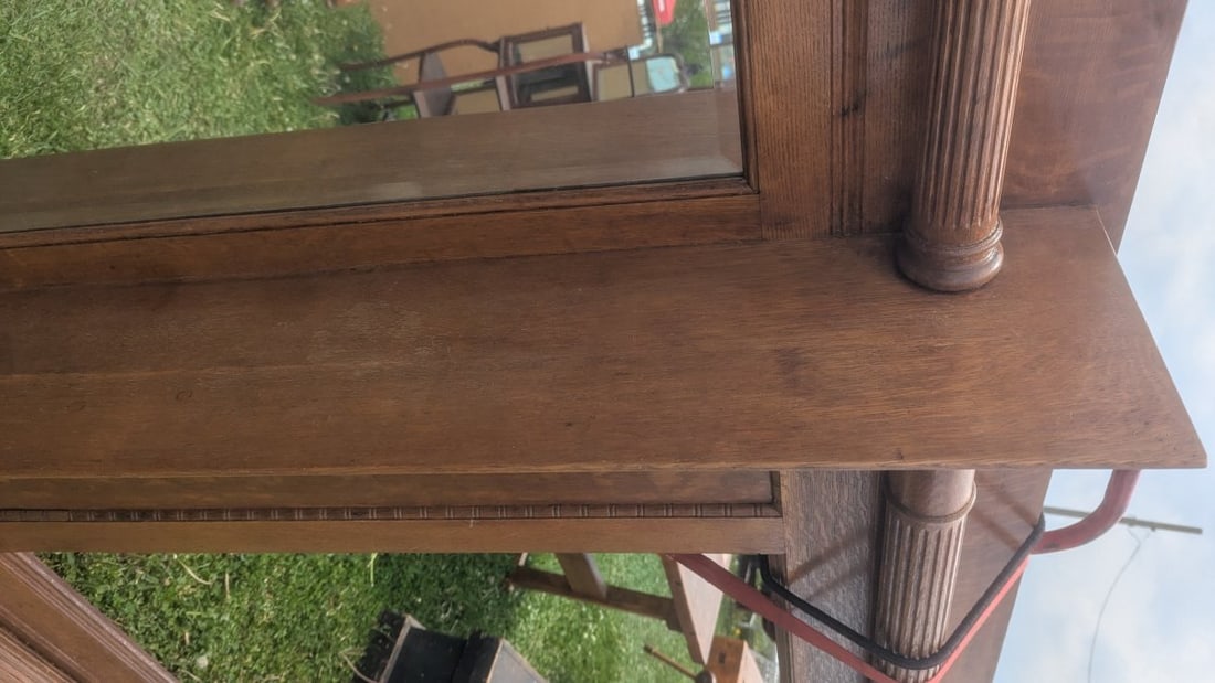 Antique American Quartersawn Oak Fireplace Mantel Architectural Salvage Statement Piece - 7