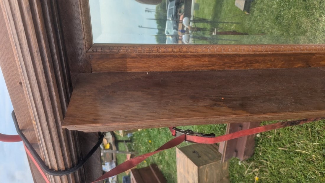 Antique American Oak Fireplace Mantel and Overmantel Architectural Salvage Furniture - 7