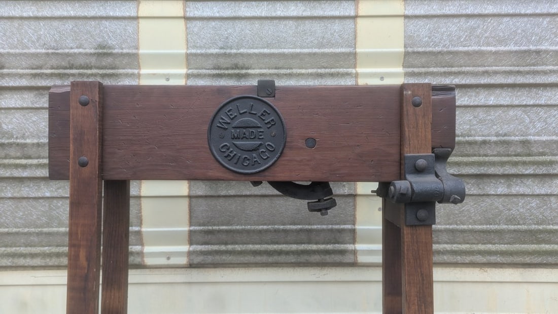 Antique Weller Hand-Crank Wine Barrel Sack Stacker Industrial DÃ©cor Vintage - 2