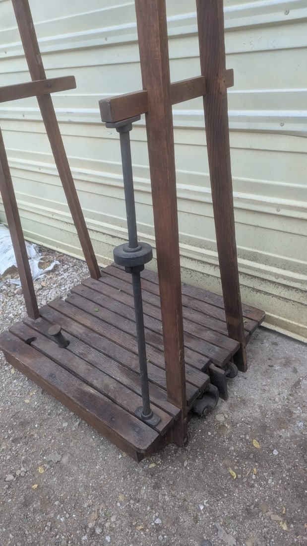 Antique Weller Hand-Crank Wine Barrel Sack Stacker Industrial DÃ©cor Vintage - 6
