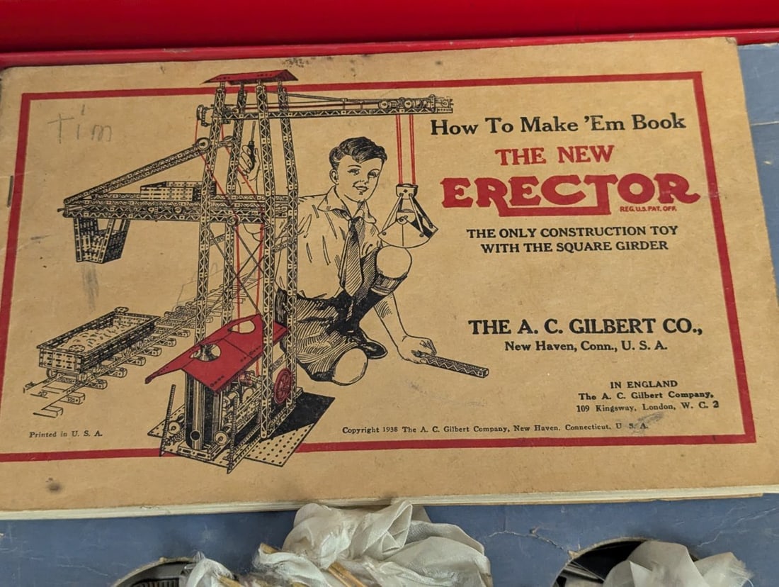 Vintage AC Gilbert Erector Set No 9Â½ All-Electric Automotive Set Original Case - 3
