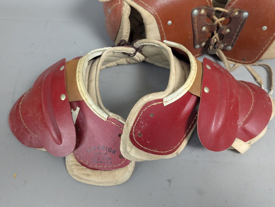 Vintage Football Shoulder Pads Set by Marietta and Superior - Adult and Child Sizes - 2