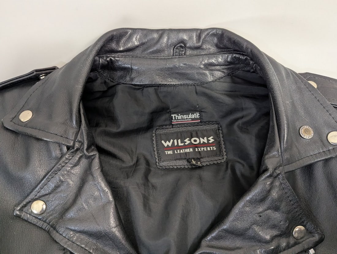 Wilsons Leather Motorcycle Jacket with Thinsulate Lining Biker Style Large - 2