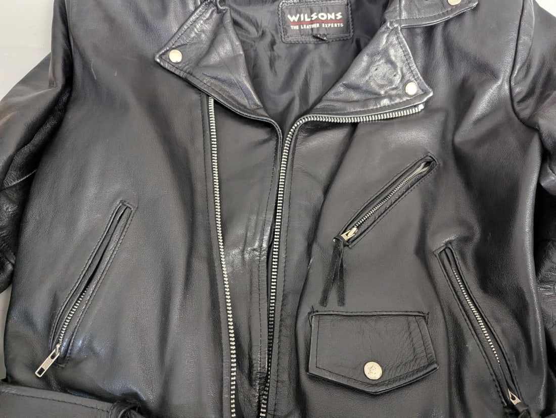 Wilsons Leather Motorcycle Jacket with Thinsulate Lining Biker Style Large - 3