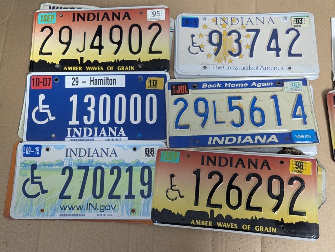 Lot of 15 Vintage License Plates from Indiana Wisconsin New Jersey Great for Collectors - 3