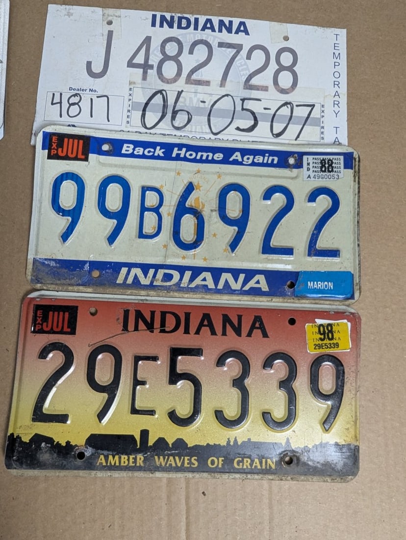 Lot of 15 Vintage License Plates from Indiana Wisconsin New Jersey Great for Collectors - 4