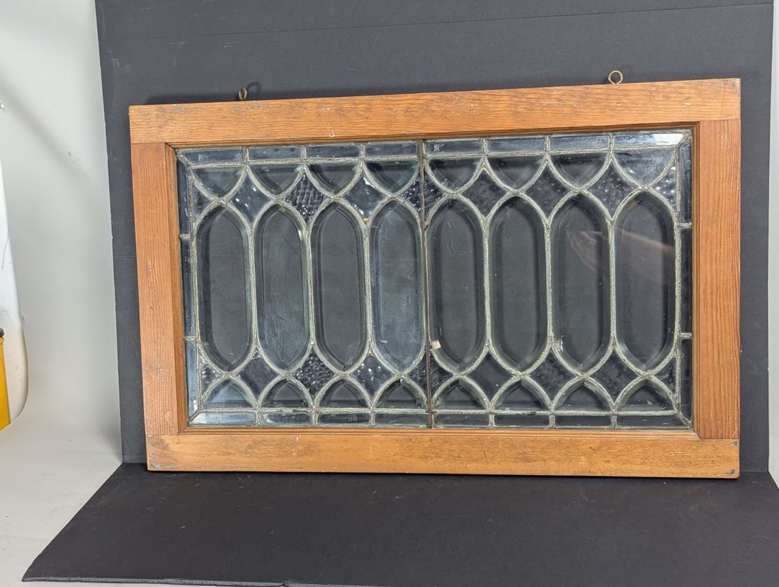 Antique Gothic Revival Leaded Beveled Glass Window Stunning Architectural Art Piece - 3