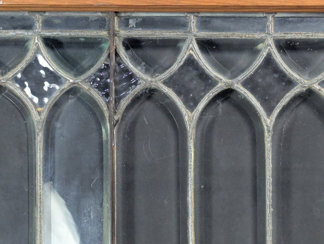Antique Gothic Revival Leaded Beveled Glass Window Stunning Architectural Art Piece - 5