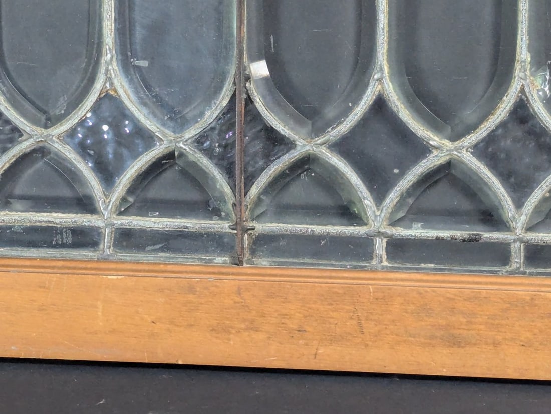Antique Gothic Revival Leaded Beveled Glass Window Stunning Architectural Art Piece - 7