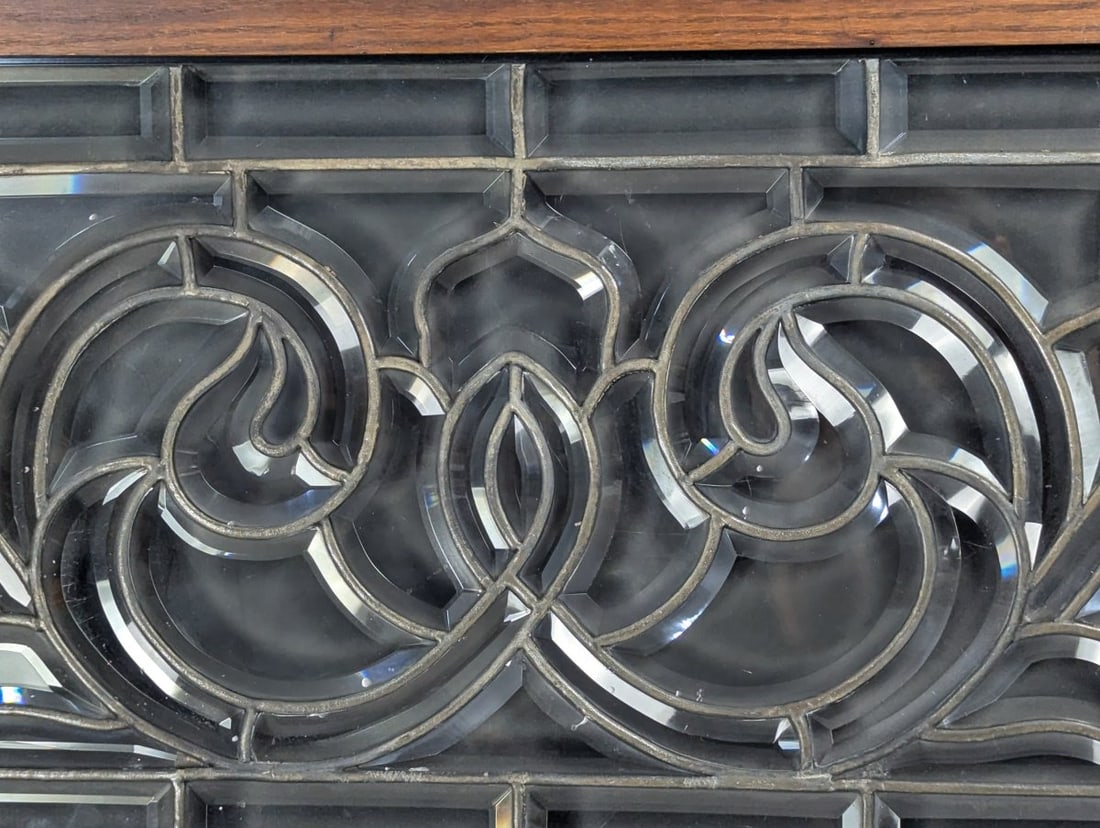 Vintage Beveled Leaded Glass Window Architectural Salvage Transom Home Decor - 3