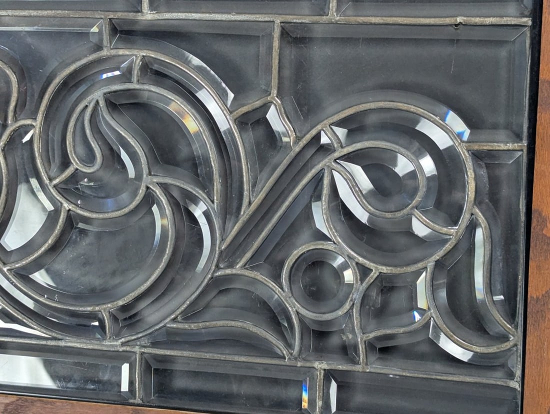 Vintage Beveled Leaded Glass Window Architectural Salvage Transom Home Decor - 4