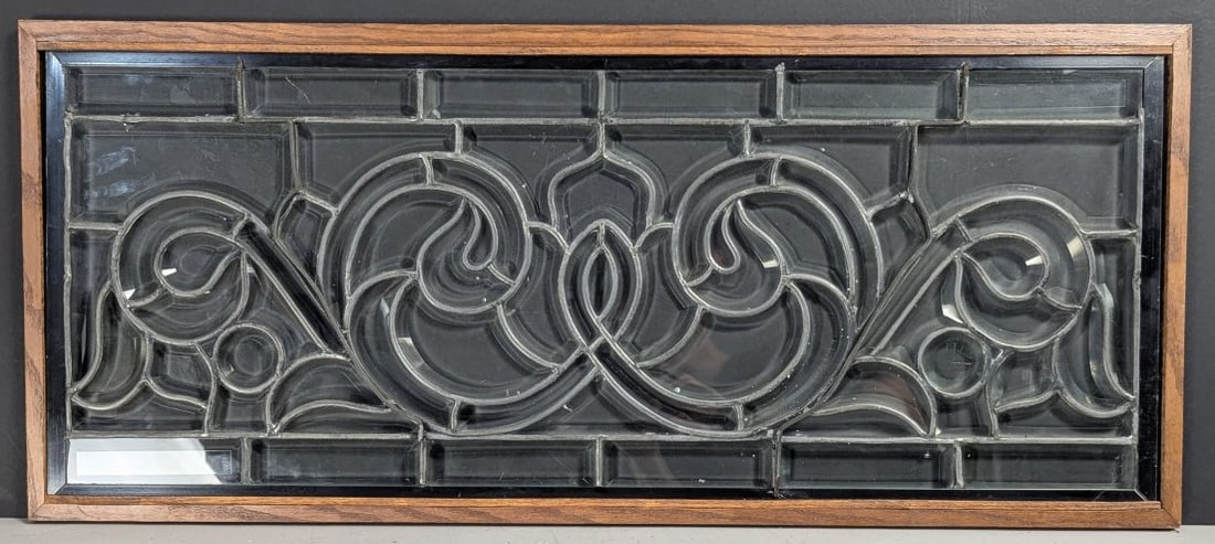 Vintage Beveled Leaded Glass Window Architectural Salvage Transom Home Decor - 6