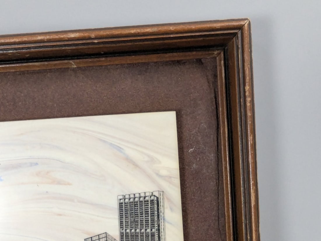 Vintage T.R. Bivens Framed Engraving The Windy City Chicago Artwork - 10
