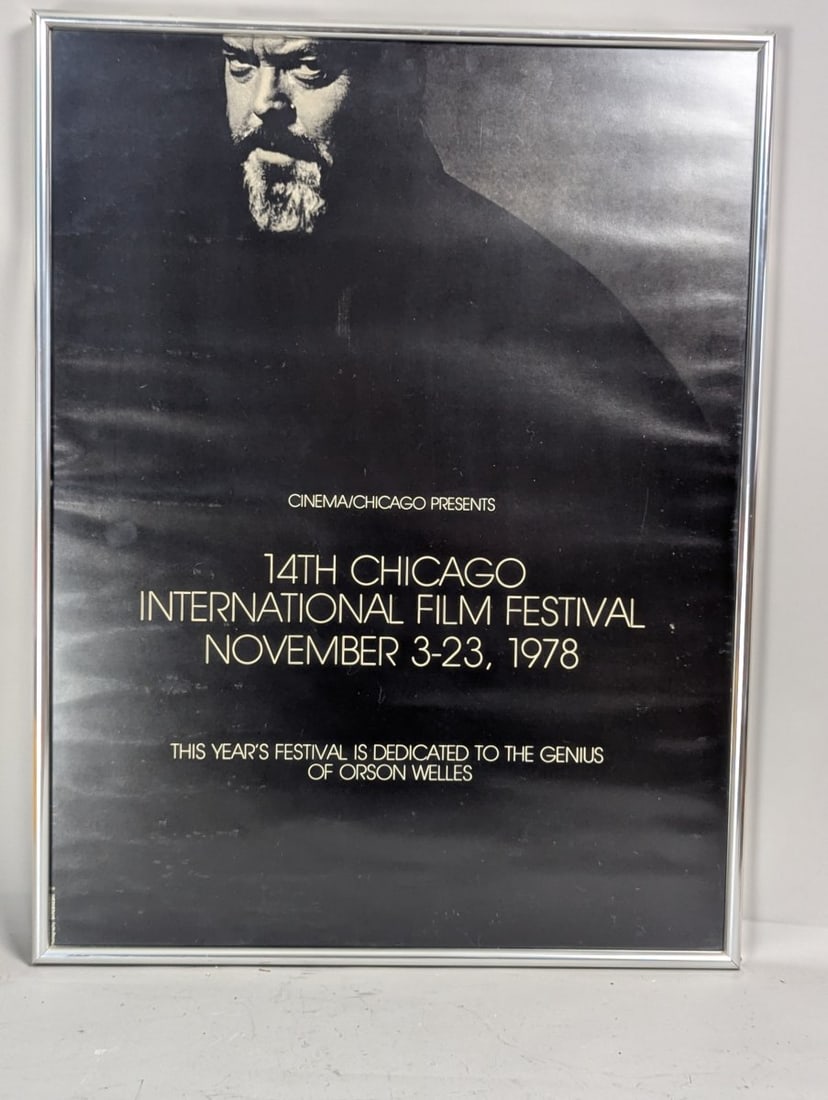 1978 Chicago International Film Festival Poster Orson Welles Framed Art Print: **Important** Please read below description on how to avoid high shipping costs. Presenting a striking 1978 Chicago International Film Festival Poster featuring the legendary Orson Welles. This