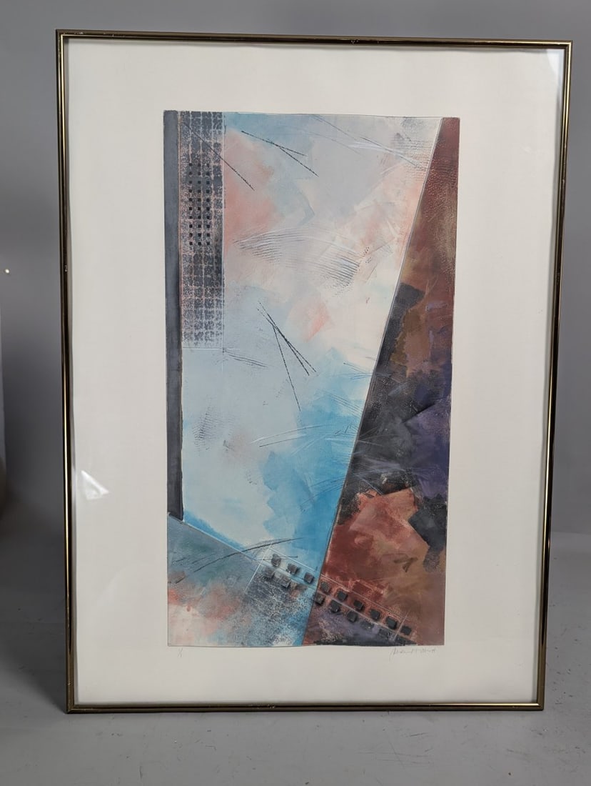 Jonde Northcutt Signed Colored Etching Meredians XI Unique Monoprint Artwork: **Important** Please read below description on how to avoid high shipping costs. Immerse yourself in the beauty of Jonde Northcutt's artwork titled 'MEREDIANS XI'. This unique signed colored etching