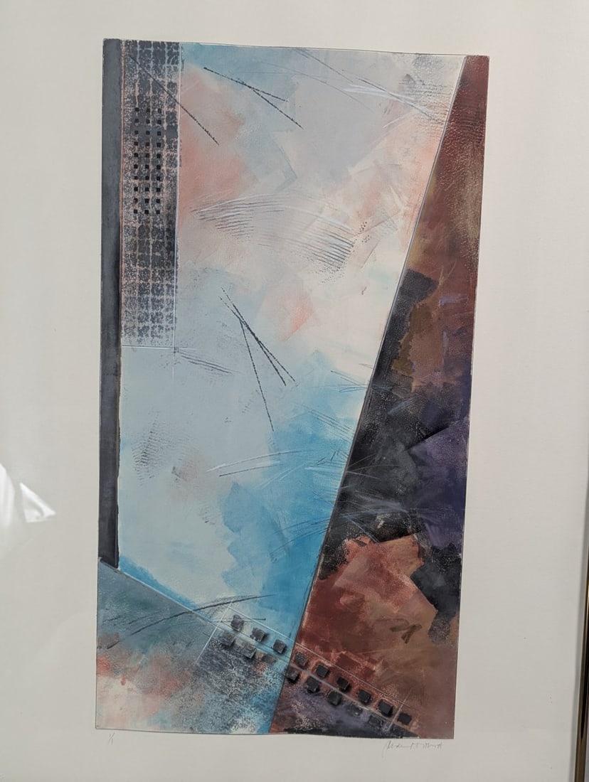Jonde Northcutt Signed Colored Etching Meredians XI Unique Monoprint Artwork - 2