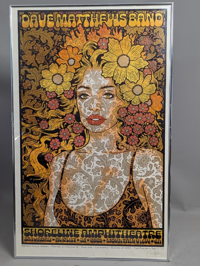 Chuck Sperry Dave Matthews Band Shoreline 2025 Artist Edition Psychedelic Screen Print: **Important** Please read below description on how to avoid high shipping costs. Experience the vibrant artistry of Chuck Sperry with this stunning 'Dave Matthews Band Shoreline 2025' Artist Edition