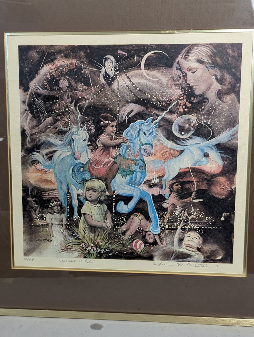 Larry N. Whittell Carousel of Life Artist's Proof Print 1979 Framed Art - 2