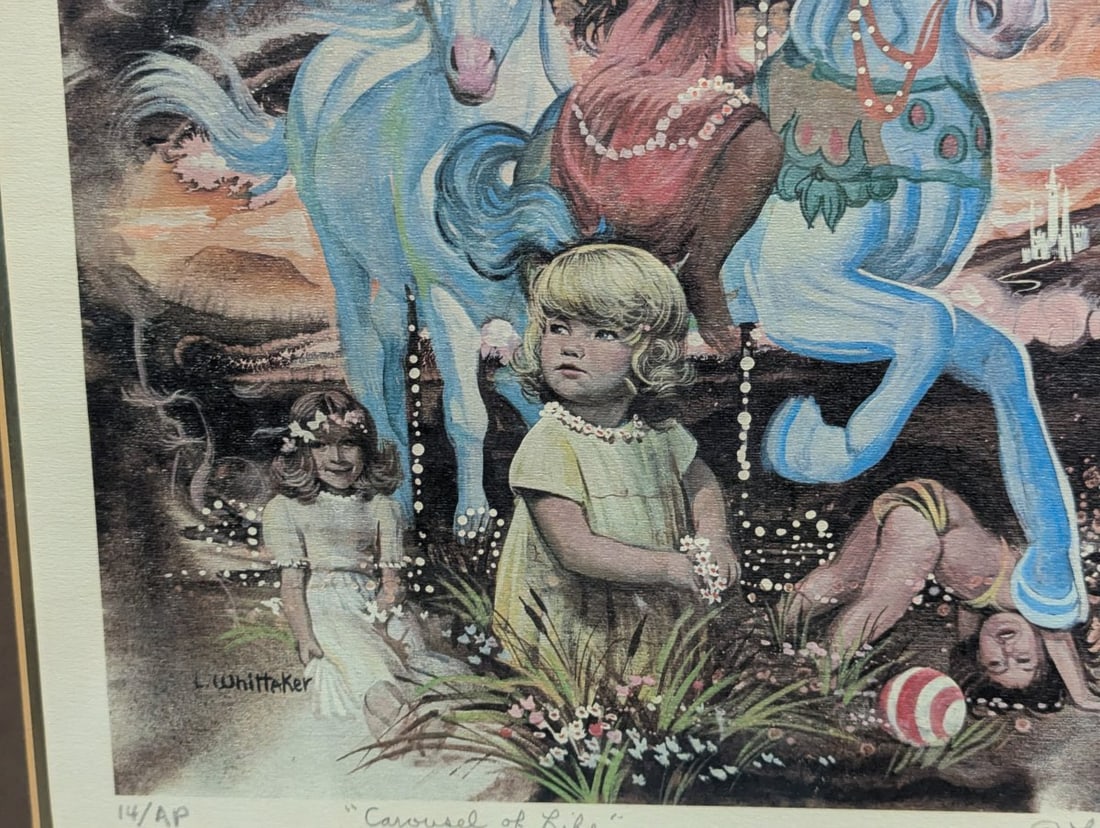 Larry N. Whittell Carousel of Life Artist's Proof Print 1979 Framed Art - 7